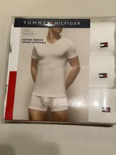 TOMMYHILFIGERトミーヒルフィガー ワンポイントVネック半袖Tシャツ