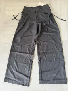 GRL グレー スラックス　サイドリボン