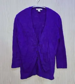 着映え色 バナナリパブリック【S】 上質コットンカーディガン 冷房対策に 紫