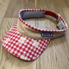 adidas 花柄 チェック バイザー