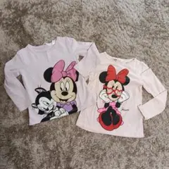 ミニーマウス 長袖カットソー 2枚セット　100センチ