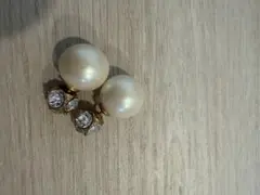 美品 ジュエリーツツミ キュービックジルコニアピアス 淡水パール