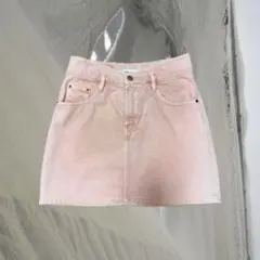 zara デニムスカート ピンク ダメージ
