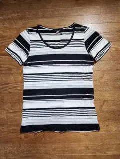 ミッシェルクランMICHEL KLEIN ボーダー柄半袖Tシャツ　Mサイズのサムネイル