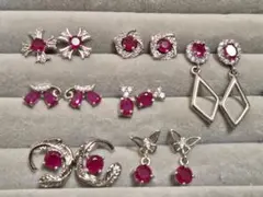 特価❣️　ルビー　ピアス　S925　7セット