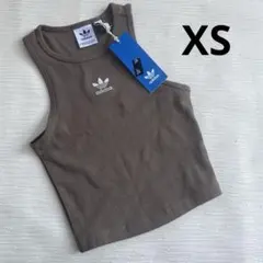 アディダス　オリジナルス　エッセンシャルズ　 リブ　タンクトップ　ブラウン　XS
