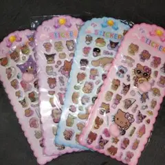 日焼けキティ　日焼けクロミ　日焼けシナモンロール　おしりシール　４枚セット