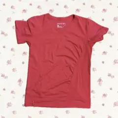SALOMONスポーツウェア 赤ピンクVネック Tシャツ 半袖 ランニングウェアのサムネイル