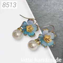 8513♡フラワーxパールビーズ ピアス♡