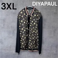 DIYAPAUL 3XL ネイビー 星柄 総柄 カーディガン アメカジ 長袖 秋