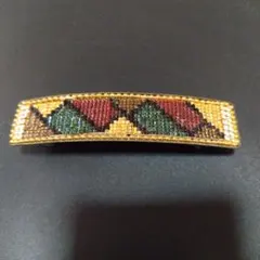幾何学模様 ビーズ ヘアピン 約8.5cm