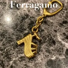 【ヴィンテージ】フェラガモ　チャーム　キーホルダー　ゴールド　ヒール　イタリア製のサムネイル