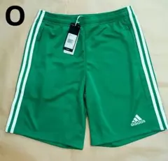 adidas Oサイズ ハーフパンツ グリーン×ホワイト ポケット有りのサムネイル
