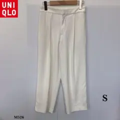 美品❗️UNIQLO『ユニクロ』ストレッチ クロップドパンツ【S】オフホワイト