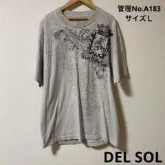メンズ　USA古着　片面プリント　グレー 半袖 DEL SOL サイズＬ