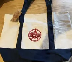 TRADER JOE'S(トレーダージョーズ) キャンバストートバッグ　ネイビー