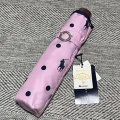 美品タグ付き　Ralph Lauren 折りたたみ傘　ドットポニーロゴ総柄傘のサムネイル