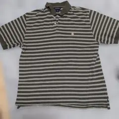 Brooks Brothers ポロシャツ XL グレー/ホワイトストライプ
