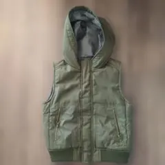 COMME CA ISM カーキ フード付きベスト 130A