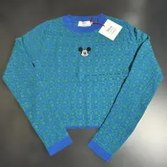 MOUSSY Disney コラボミッキーマウス 刺繍入り薄手ニット