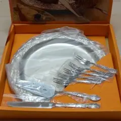 ステンレススチール製食器セット 6人分　未使用品のサムネイル
