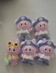 ラブブ LABUBU もふもふフィギュア　5個 穴なし