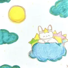【760】【うさぎの絵】オリジナル手描きアナログイラスト原画　自作創作アート作品