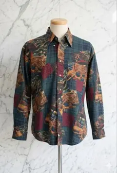 【希少・最高デザイン】90s ノーティカ 総柄シャツ クレイジーパターン M