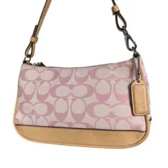 希少 コーチ アクセサリーポーチ ピンク ワンショルダー ハンドバッグ