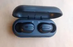 ブラック ワイヤレスイヤホン 充電ケース付き