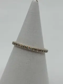 値下げ　Canal　４℃　ハーフエタニティ　ダイヤ１５石　K10　PG　７号