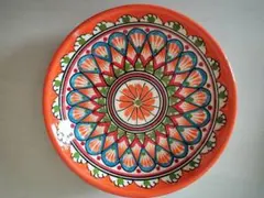 お皿　ウズベキスタン　ハンドメイド　手描き　陶器