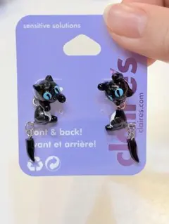 Claire's 黒猫モチーフ ピアスのサムネイル