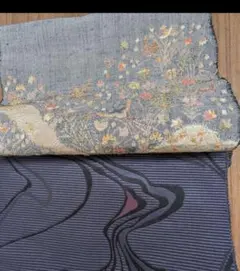 名古屋帯 紬地 花鳥文様 刺繍 洒落帯 正絹 - メルカリ
