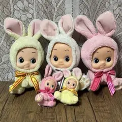 希少　うさぎ着ぐるみキューピー　大小5種セット　ぬいぐるみマスコット 希少 うさぎ着ぐるみキューピー 大小5種セット ぬいぐるみ