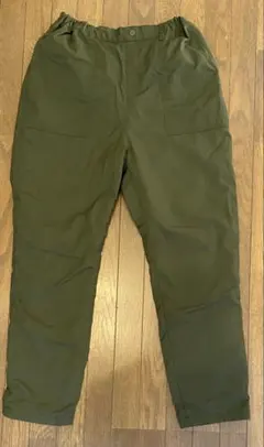 UNIQLO 160 裏起毛 ストレッチウォームイージーベイカーパンツ　カーキ緑