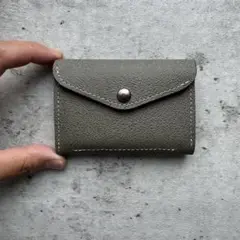 ハンドメイド　ミニ財布　レザー