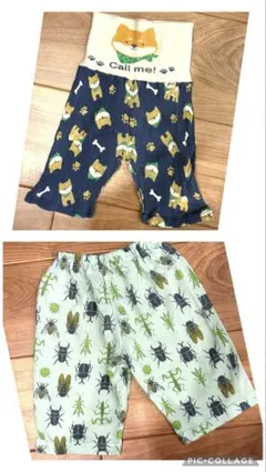 100cm 夏用パジャマ　柴犬　虫柄　2枚セットのサムネイル