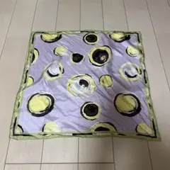 円形模様の紫バンダナ 紫スカーフ