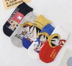 新品♡ワンピースONE PIECE♡キャラクターソックス靴下5足セット