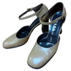 【美品】PRADA プラダ アンクルストラップ パンプス ベージュ 35.5