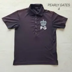 PEARLY GATES ポロシャツ 4 ヘンリーネック 半袖 ブラックのサムネイル