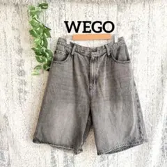 【WEGO】 メンズ デニムハーフパンツ グレー (M)