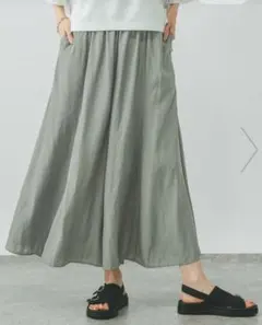 【タグ付】GLOBAL WORK さらさらリラックスフレアワイドパンツ ミントM