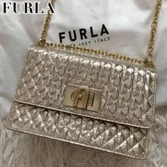 極美品 レア✨フルラ 現行 ショルダーバッグ キルティング アーチロゴ 袋付き