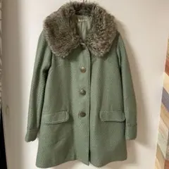 【新品未使用】アクシーズファム　ハーフコート　ファー襟取り外し可　後ろリボン