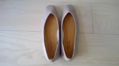 UNITED ARROWS　Vカットスクエアトゥフラットシューズ　ライラック