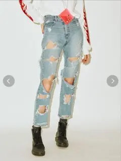 【完売商品】jouetie ダメージボーイズデニム