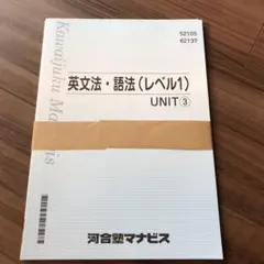 河合塾　マナビス　英文法・語法（レベル1）