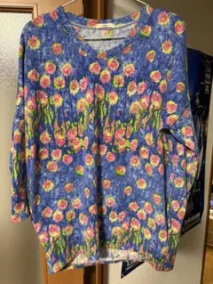 simply* 花柄 七分袖 ニット